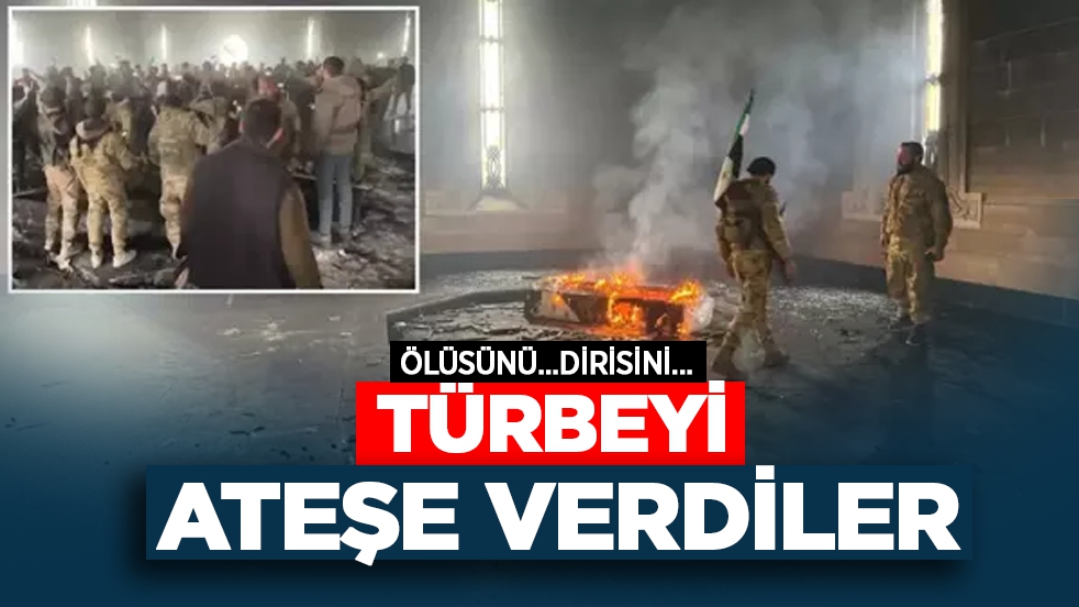 Muhalifler Hafız Esad'ın türbesini ateşe verip başında kutlama yaptı